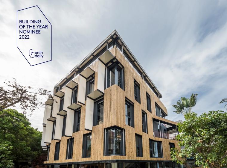 BUREAUX BIOCLIMATIQUES FACADE BAMBOU