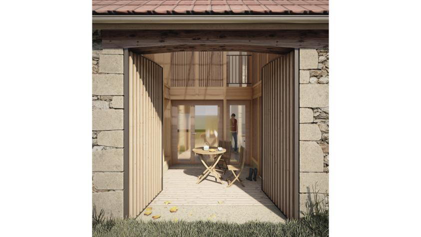 Transformation d'une grangette en habitation saisonnière et en local professionn