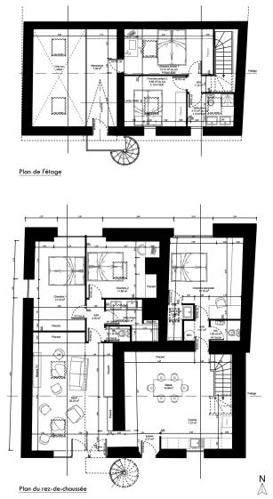 Plans, des pièces de vie au Sud et des chambres au Nord