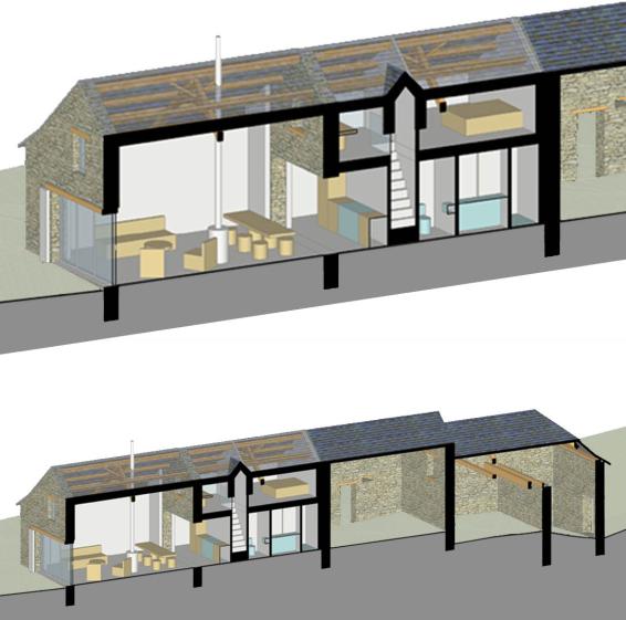 Coupes perspectives du projet de rénovation