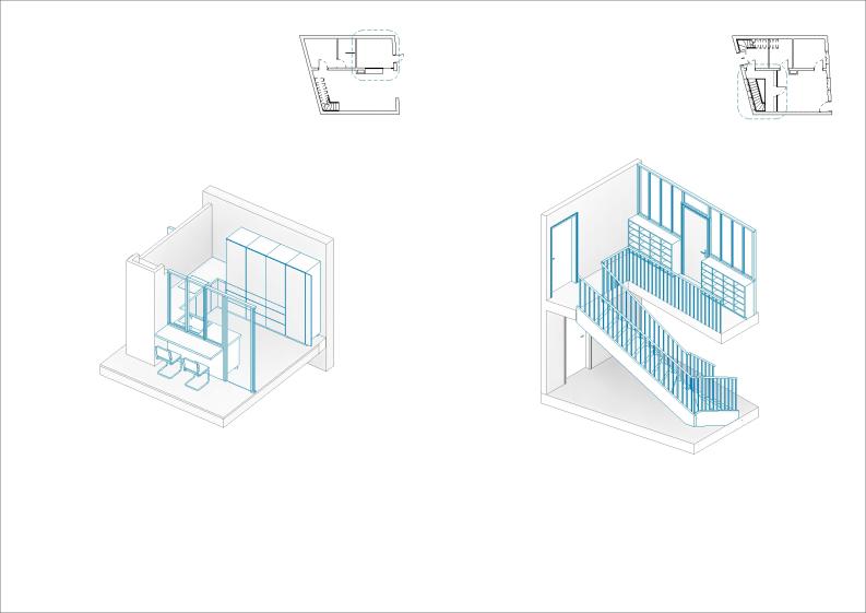 Mobiliers de la cuisine et de l'entrée avec un meuble à chaussure sur mesure