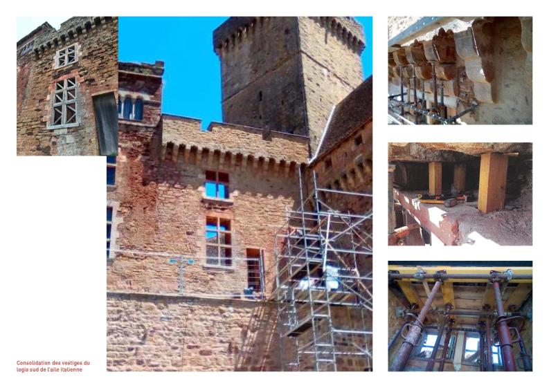 Consolidation des vestiges du logis sud de l’aile italienne