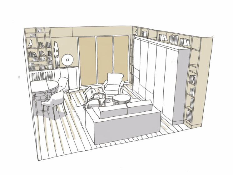 croquis meubles sur mesure séjour