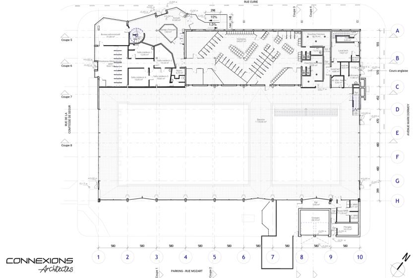 Plan Mezzanine Pisicine Municipale existante - Ronchin