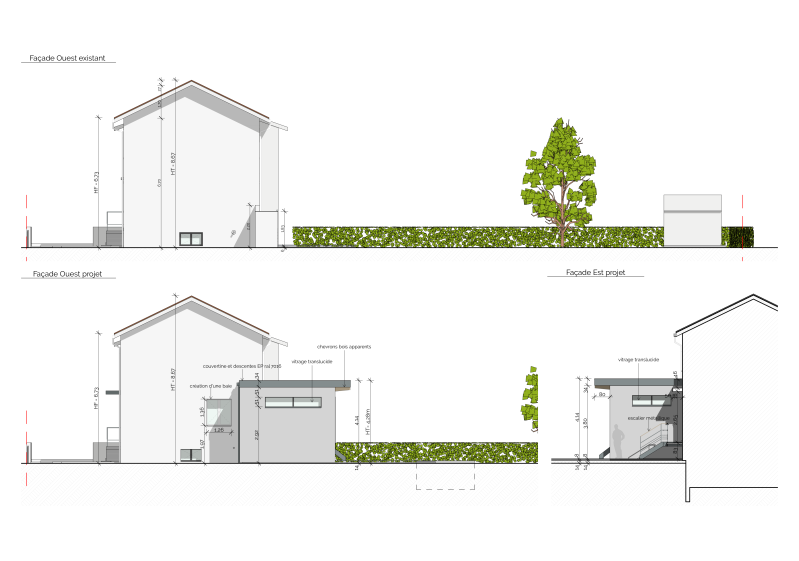 façades ouest et est