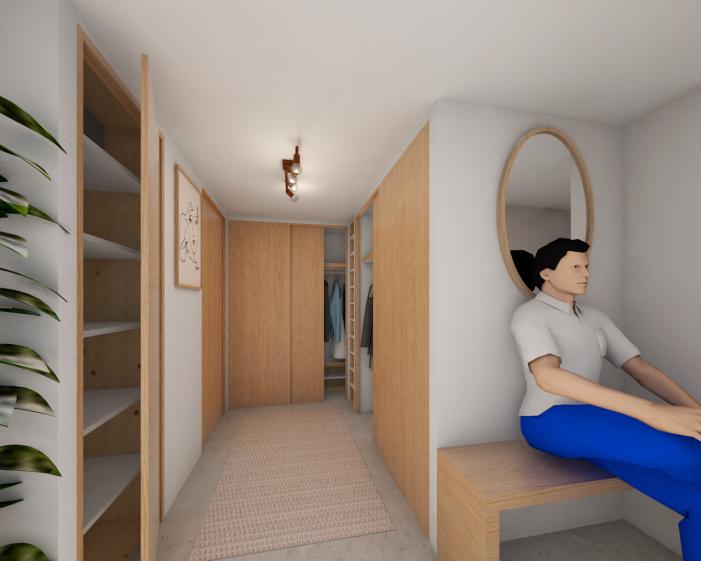 vue de l'espace dressing