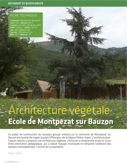 Habitat naturel  - Hors série " biodiversité", la cité scolaire végétale