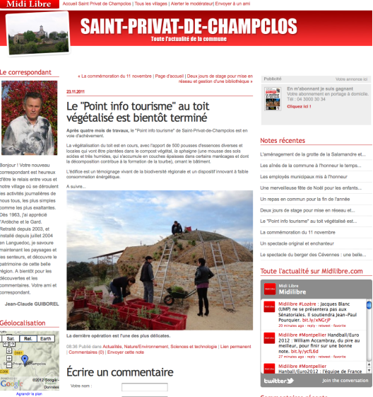 Midi libre - Un office de tourisme végétalisé