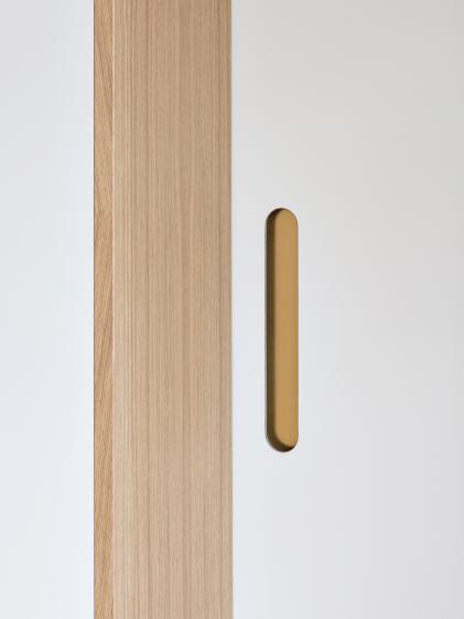 Détail poignée de porte intégrée en laiton