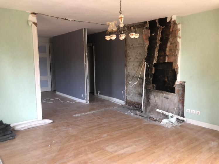 DEMOLITION CHEMINEE JUSQU'AU CONDUIT EN TOITURE