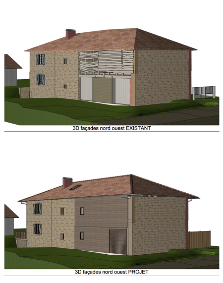 Vues 3D maquette numérique avant / après nord ouest