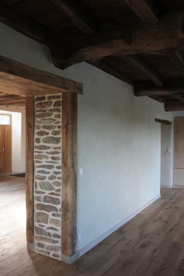 mur de refend enduit chaux sable