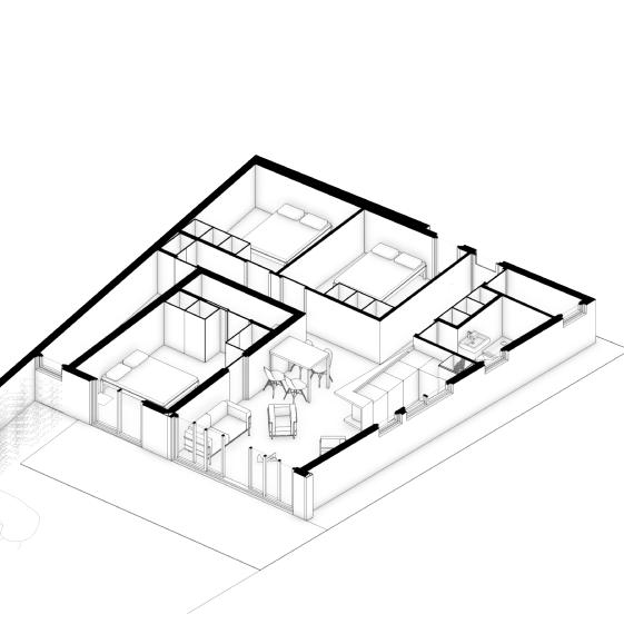 Axonométrie coupée du projet
