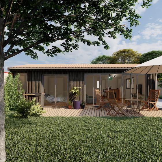Vue extérieure du projet depuis la parcelle