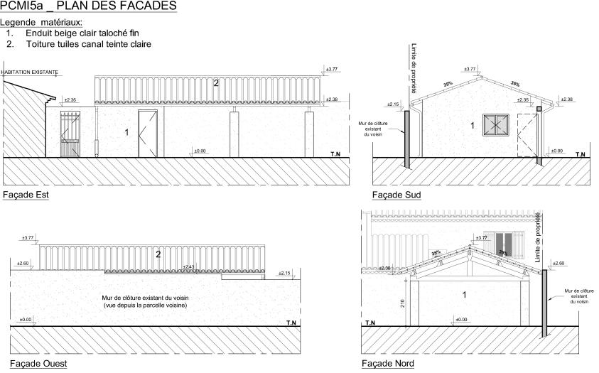 Plan des façades