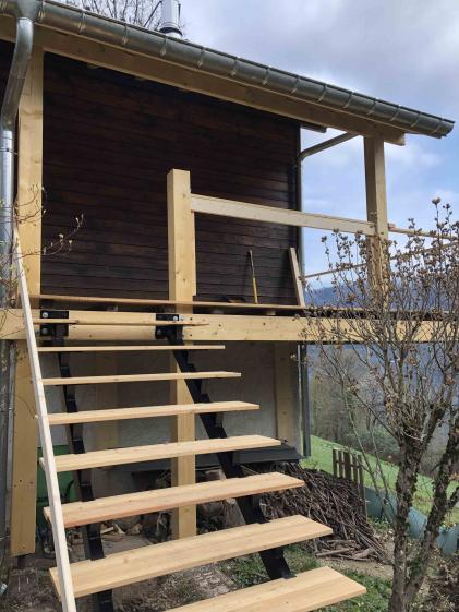 Rénovation de balcon bois - travaux en cours