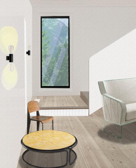 Conception de maison passive - vue intérieur