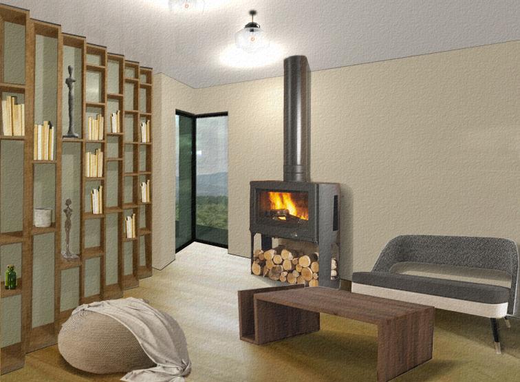 Conception de maison passive - vue intérieur