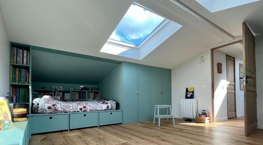 Nouvelle chambre sous le toit reprofilé