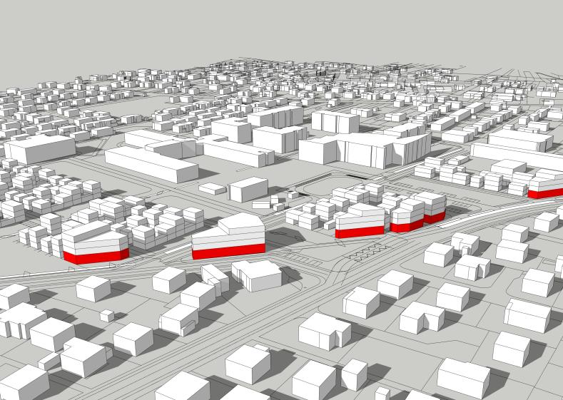 Simulation simplifiée en 3D pour le secteur Collège Marc Bloch - ©[a.MUA] + LAU