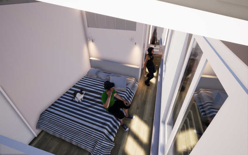 Vue de la nouvelle chambre en R+3