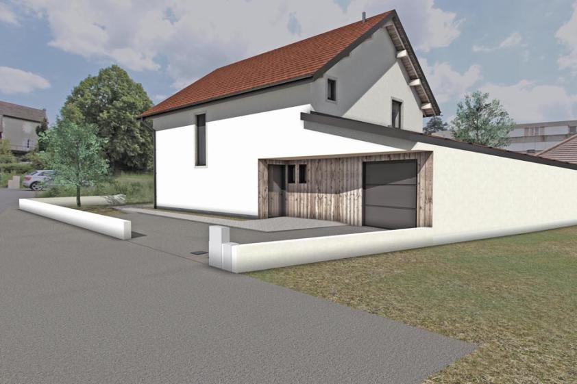 Vue ensemble maison perspective