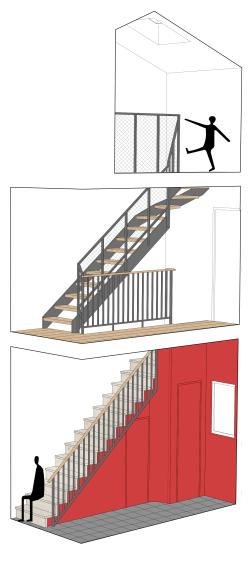 Vue de la cage d'escalier