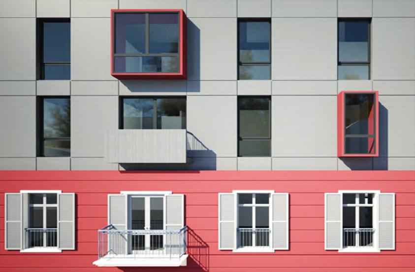Surélévation Les Orangers - Détail de Façade