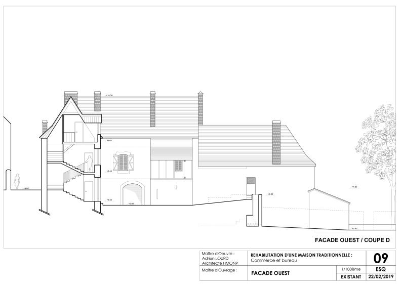 Coupe transversale du bâtiment