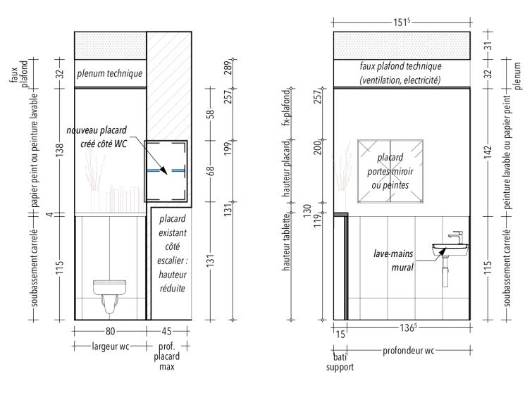 Élévations - WC - projet