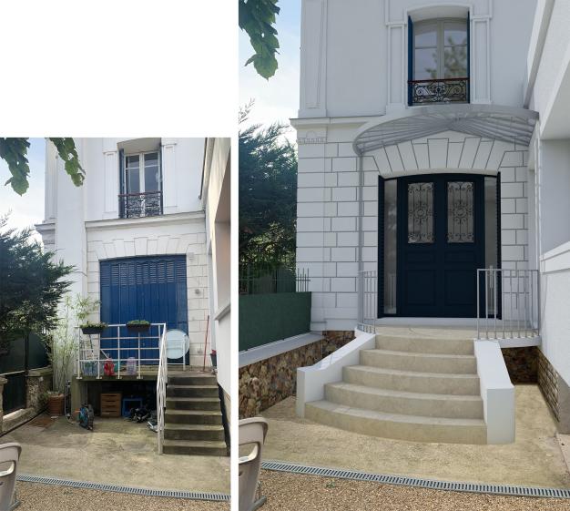 Nouveau perron côté rue
