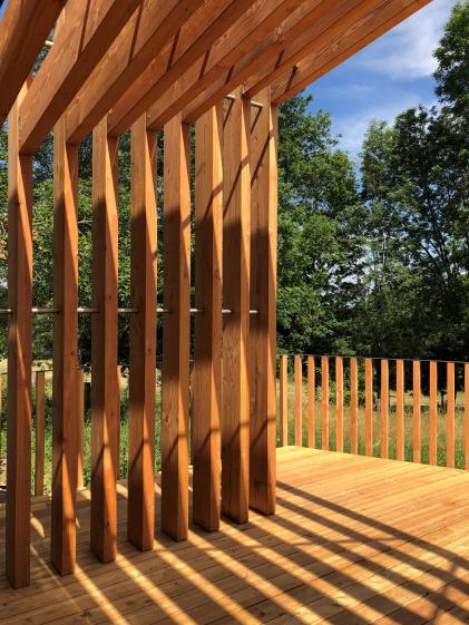Détail de la pergola en bois