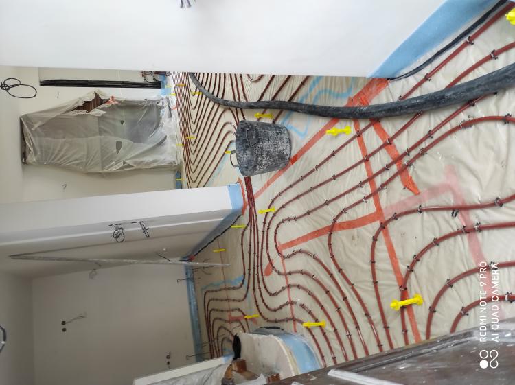 CHANTIER Mise en place d'un systeme de chauffage au sol basse temperature 