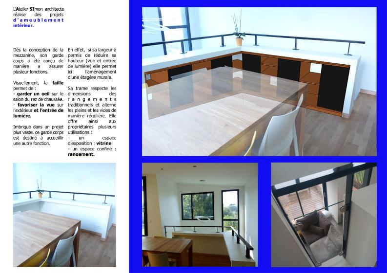 Aménagement intérieur - Meuble intégré au garde-corps