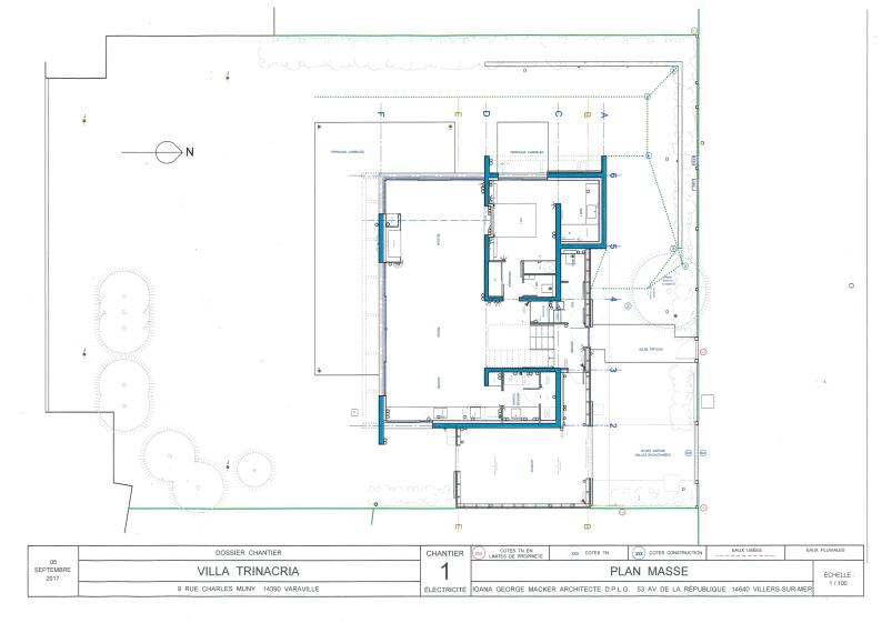 Implantation de la villa le plus au nord possible pour dégager au maximum la vue