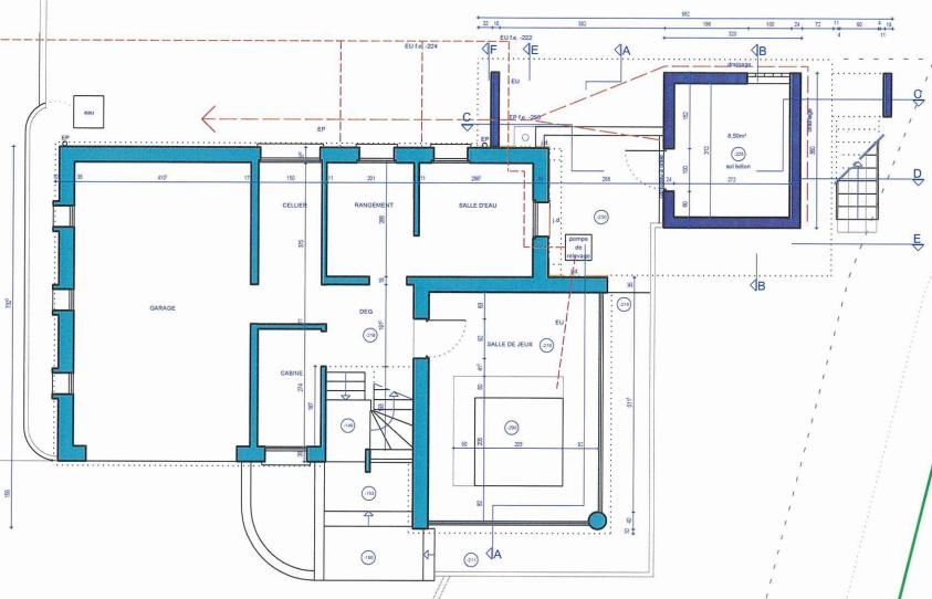 Plan du rez-de-jardin de l'extension.