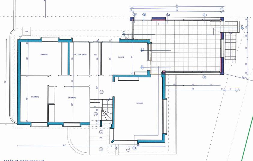 Plan du rez-de-chaussée de l'extension.