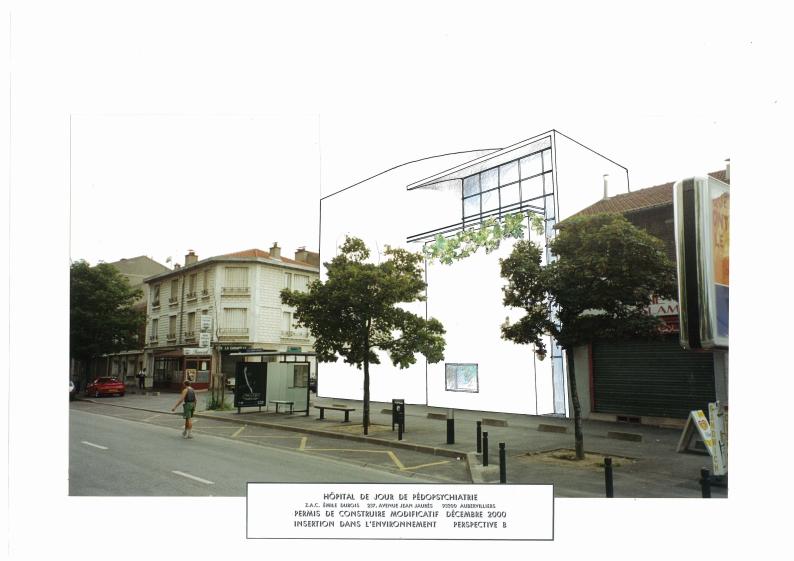 La façade sur avenue en projet.