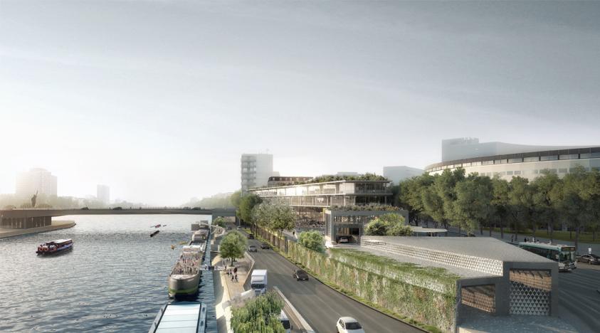 Le projet «En Seine !», vu depuis le RER C, intègre dans un quai le premier port
