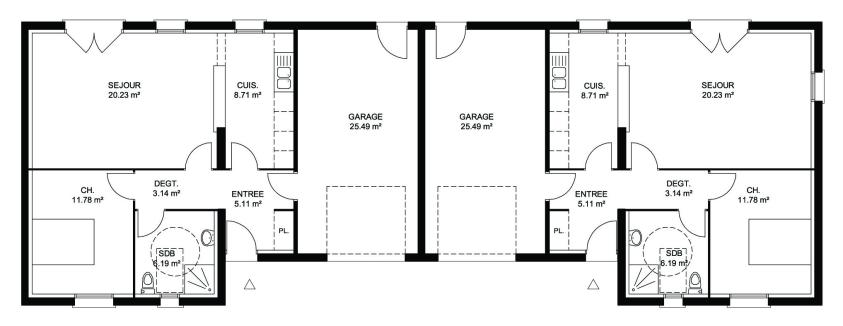 Plan de 2 Logements