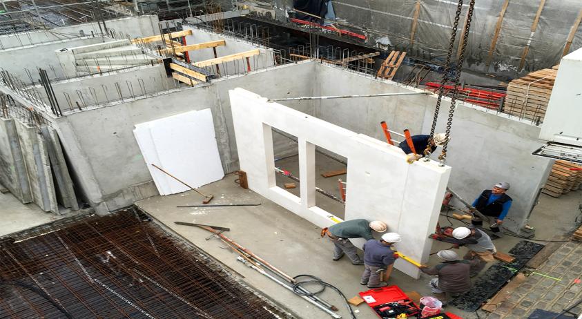 Mise en oeuvre panneau béton poli