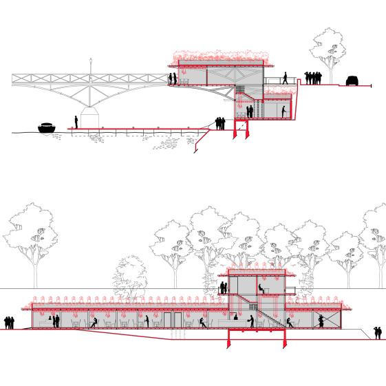 Coupes sur le bâtiment