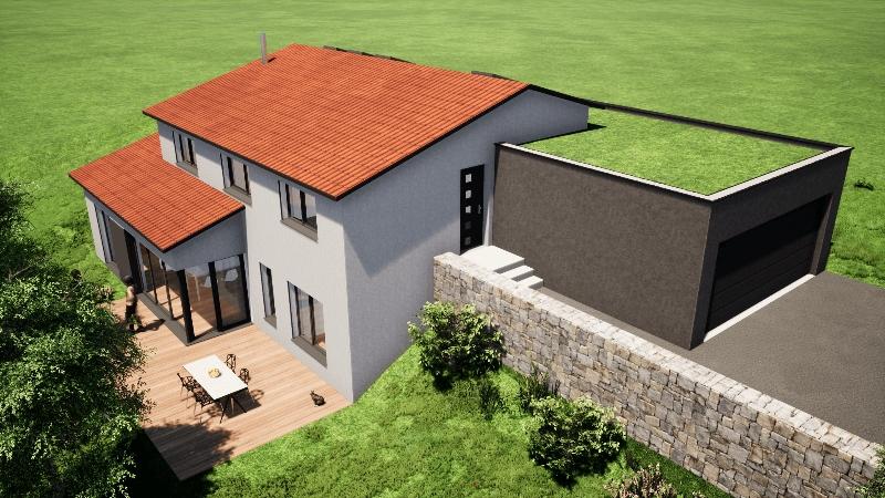 Maison encastrée dans la pente