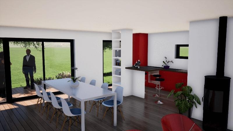 Séjour / Cuisine largement ouvert sur le jardin