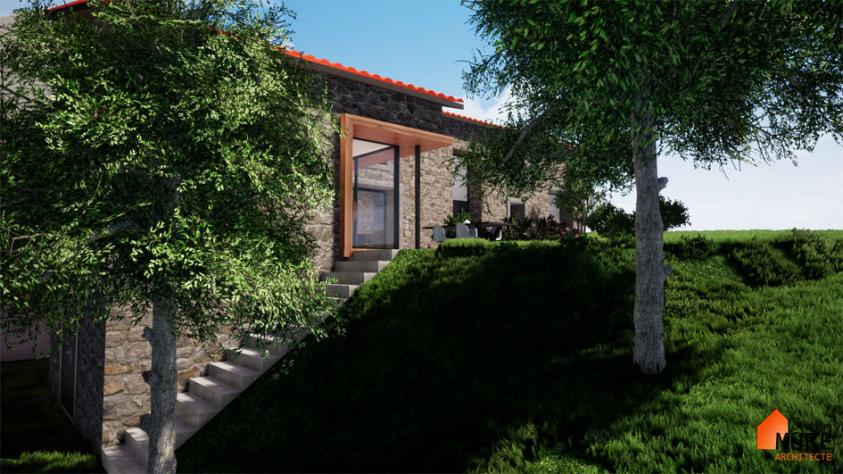 Réhabilitation d'une Maison en Pierres - Escalier extérieur