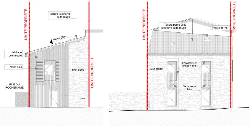 Plan de façade sur rue