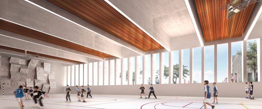 Vue intérieure sur la salle multisports