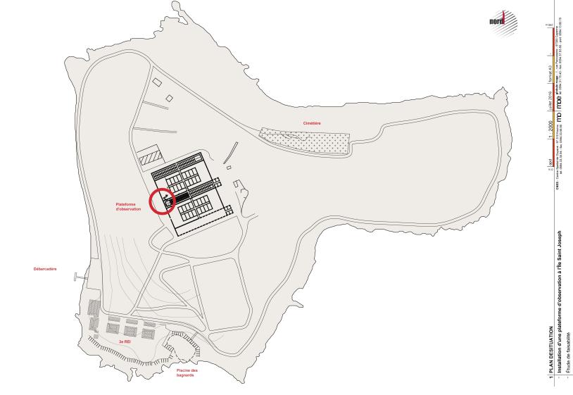 Plan de situation sur l'ile Saint Joseph