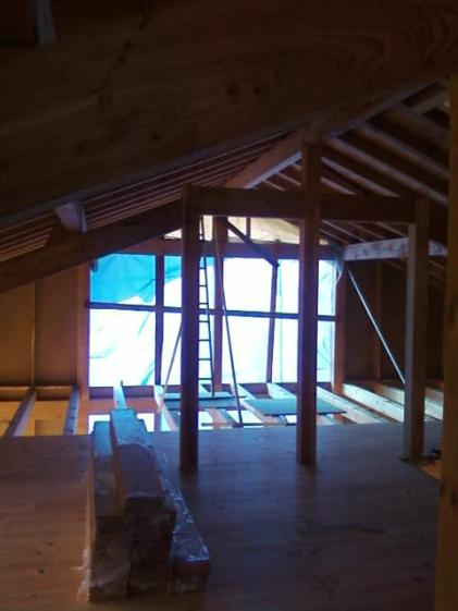 chantier, pignon ouest depuis l'intérieur