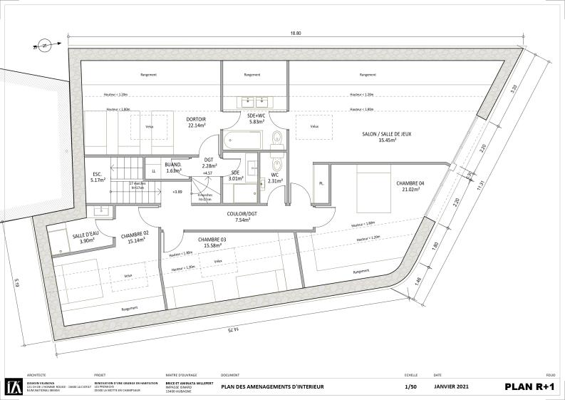 Plan des aménagements d'intérieur : rez-de-chaussée